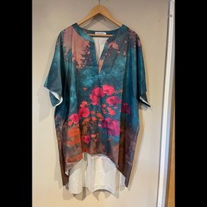 MISSLOOK Silky Hi Lo pullover Floral Top. …